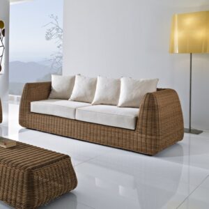 Divano Cactus 3P Rattan Sintetico Bronze