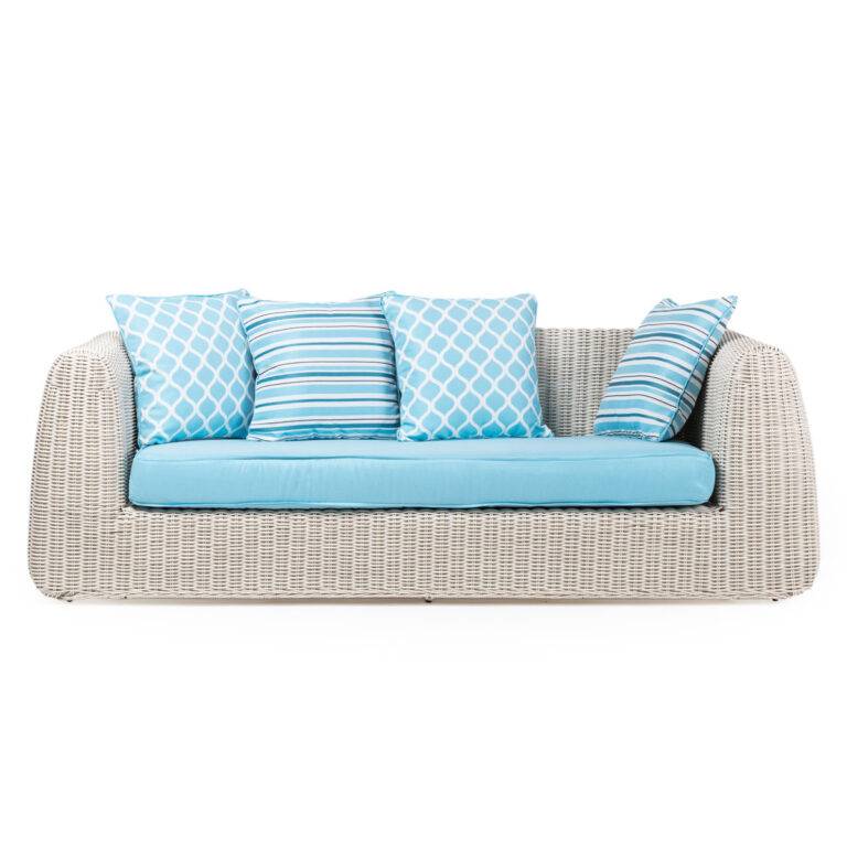 Divano Cactus 3P Rattan Sintetico White