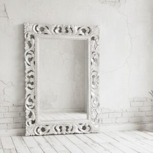 Specchio Intagliato Argento 70x120