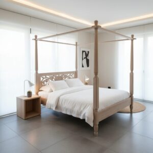 Letto Baldacchino Intagliato