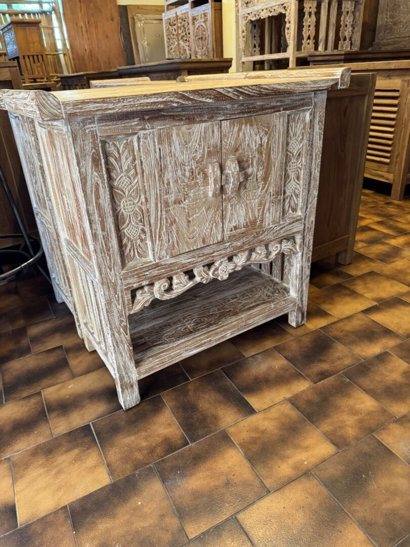 Mobile Consolle Bagno Teak Decapato - immagine 4