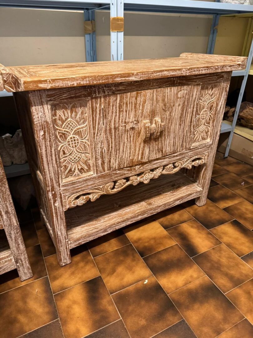 Mobile Consolle Bagno Teak Decapato - immagine 5