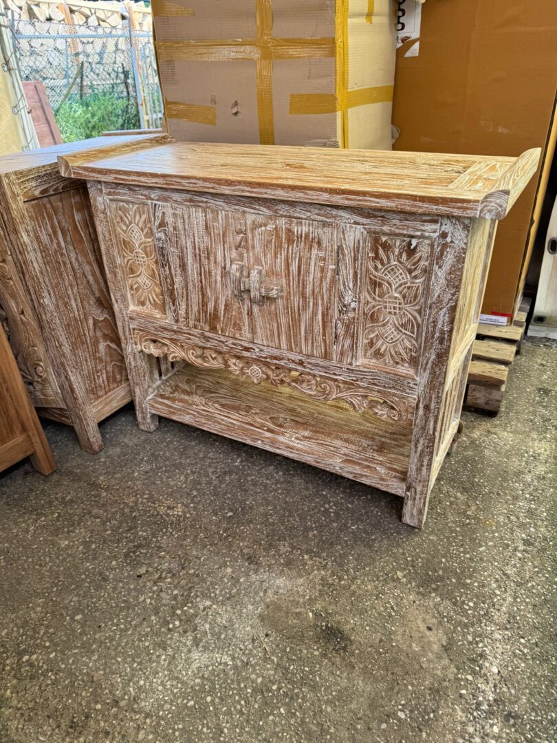 Mobile Consolle Bagno Teak Decapato - immagine 6