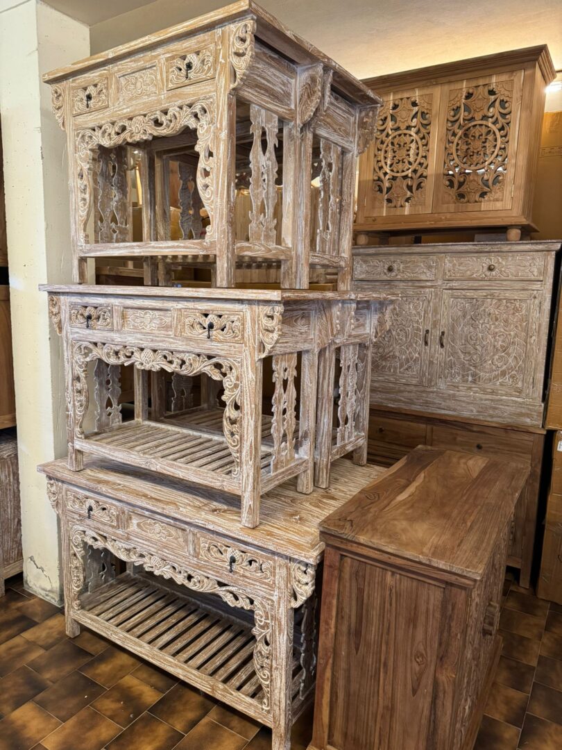 Consolle Bagno Teak Decapata - immagine 6