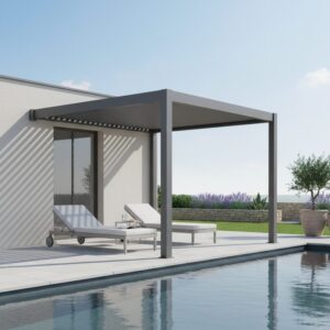 Pergola Bioclimatica Addossata 3X4 Antracite