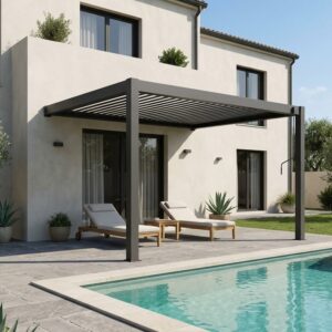 Pergola Bioclimatica Addossata 4x4 Antracite