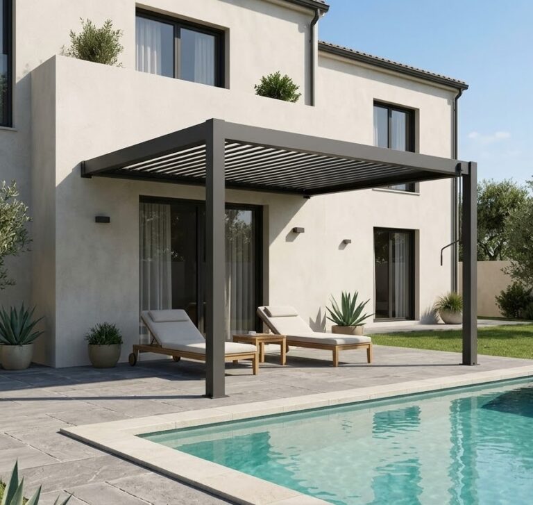Pergola Bioclimatica Addossata 4×4 Antracite