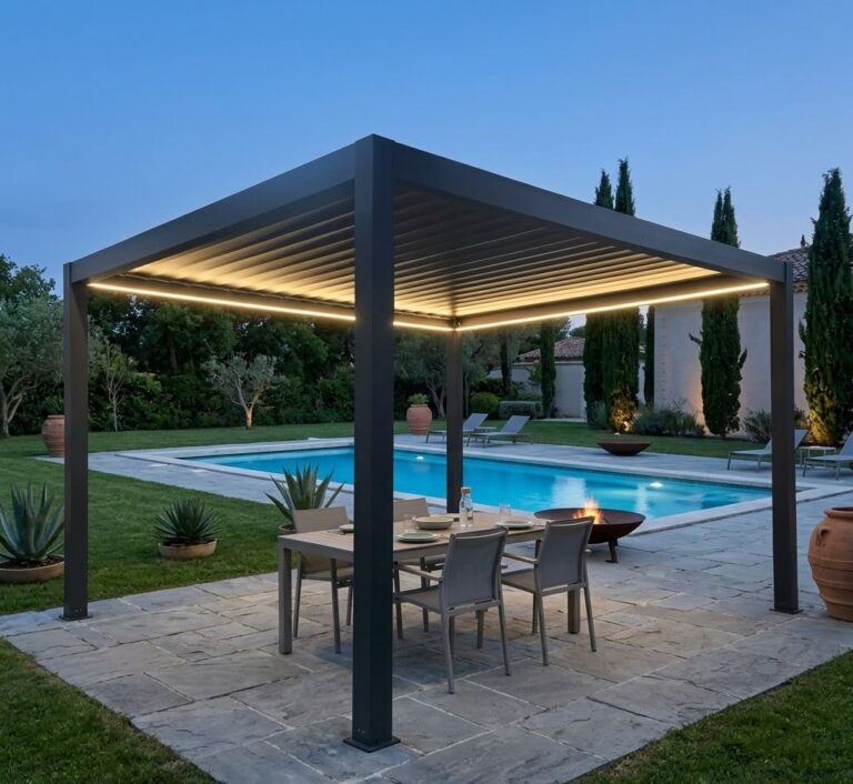 Pergola Bioclimatica Motorizzata Led 4×4 Antracite