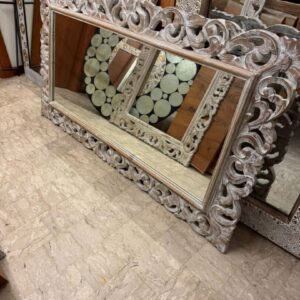 Specchio Intagliato Mango Bianco 145