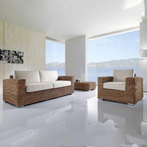 Set Salotto Penelope 3P Rattan Sintetico Bronze