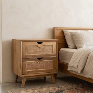 Comodino Teak Rattan 2 Css