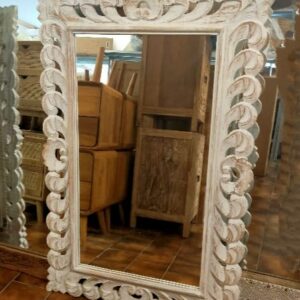 Specchio Intagliato Bianco 180