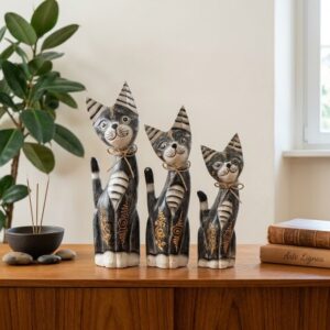 Tris Gatti Legno S Grigio