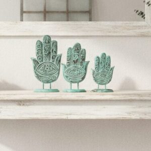 Tris Statue Mano Legno