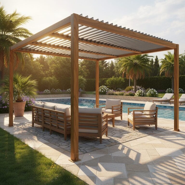 Pergola Bioclimatica 3×4 Effetto Legno