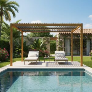 Pergola Bioclimatica 3x4 Effetto Legno