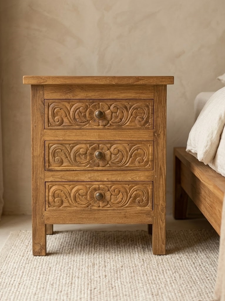 Comodino Teak 3Css