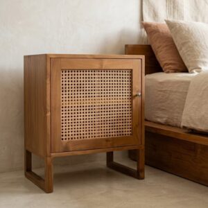 Comodino Teak Rattan Anta