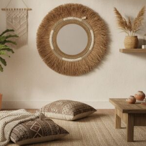 Specchio Rafia Conchiglie 80