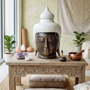 Statua Testa Buddha 80