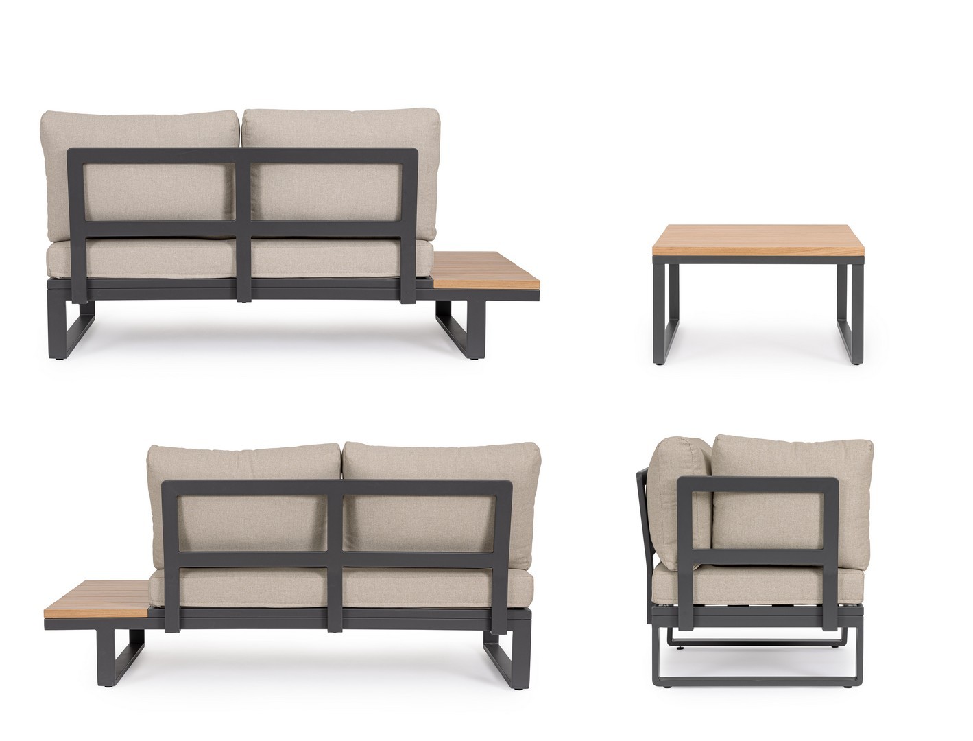 SET SALOTTO ANGOLARE ZELMAR ANTRACITE - immagine 6