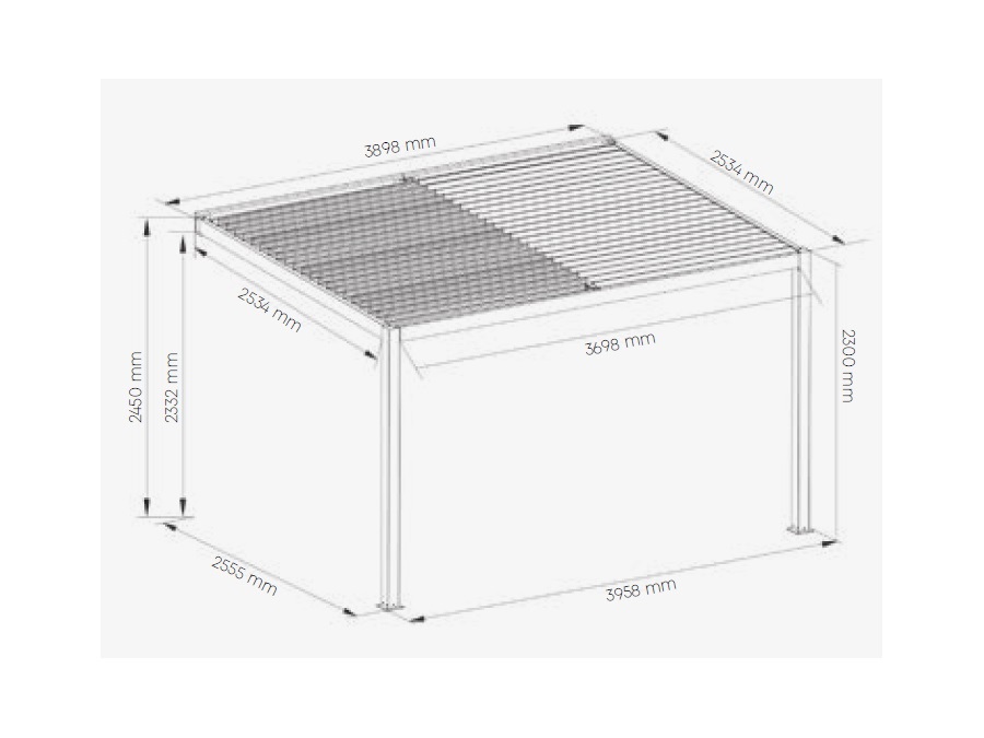 Pergola Bioclimatica Addossata 4x2,5 Bianca