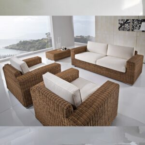 Set Salotto Penelope 3P Rattan Sintetico Bronze