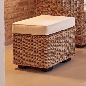 Tavolino Pouff Small Box Rattan Naturale