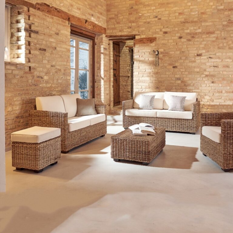 Tavolino Pouff Small Box Rattan Naturale