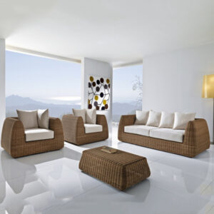 Set Salotto Cactus 3P Rattan Sintetico Bronze