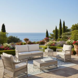 Set Salotto Camille Rattan Sintetico