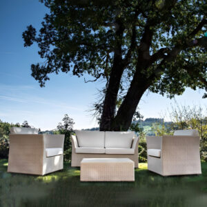 Set Salotto Don Pepe Rattan Sintetico Bianco