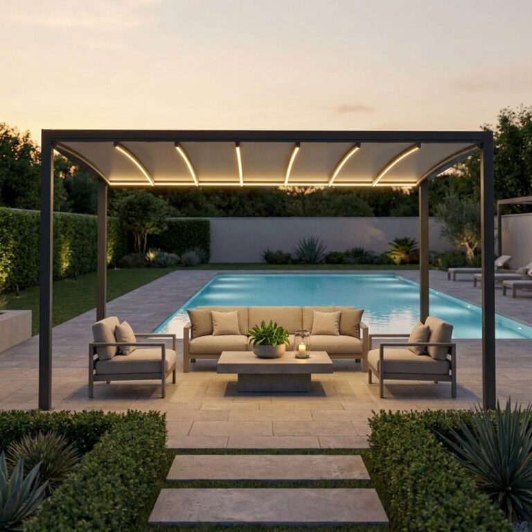 Pergola Retrattile Motorizzata Led 3×4 Antracite