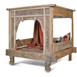 Letto Baldacchino Etnico Teak