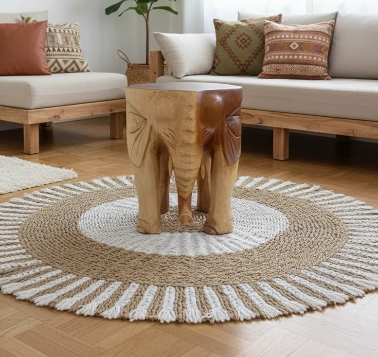 Tavolino Basso Legno Elefante