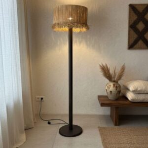 Lampada Metallo e Fibra Naturale