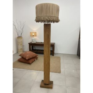 Lampada Teak e Fibra Naturale