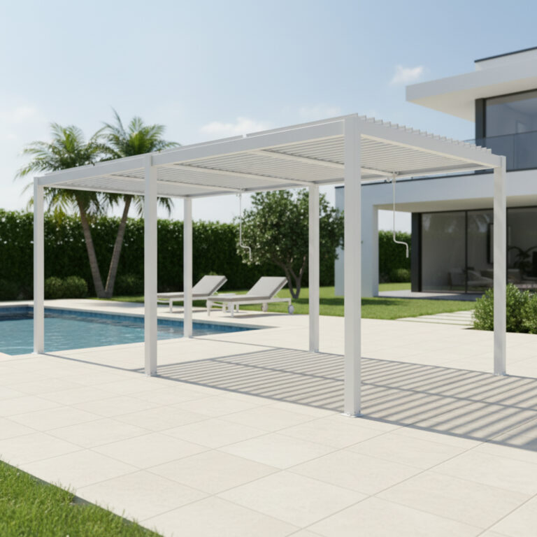 Pergola Alluminio Bioclimatica 7.8×4 Bianco