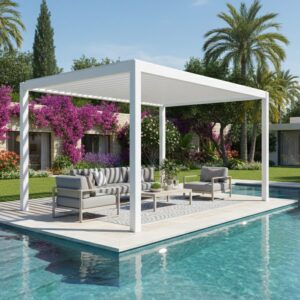 Pergola Bioclimatica 3x3 Doppia Lamella Bianco