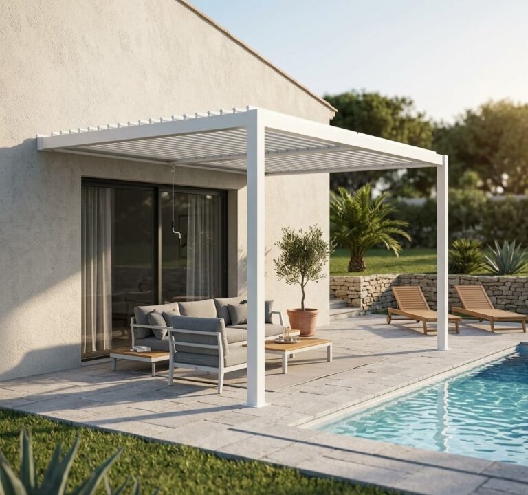 Pergola Bioclimatica Addossata 3X4 Bianco