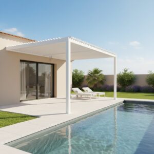 Pergola Bioclimatica Addossata 4x2.5 Bianco