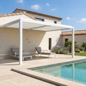Pergola Bioclimatica Addossata 4x4 Bianco
