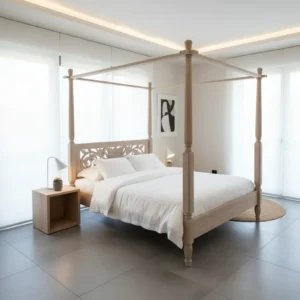 Letto Baldacchino Intagliato 180