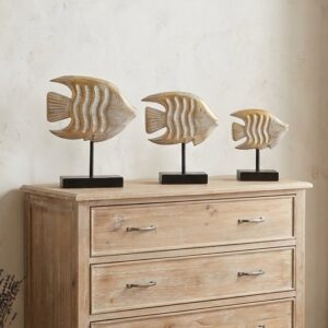 Tris Statue Pesci Legno 2