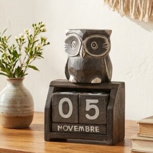 Calendario Legno 1 Gufo Antracite